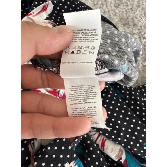 NEW Primark Size 16 Cropped Floral Print Polka Dot Belt Pants Casual NWT - Picture 9 of 10